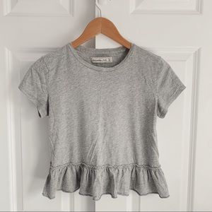 XS Abercrombie & Fitch Peplum Cropped Shirt